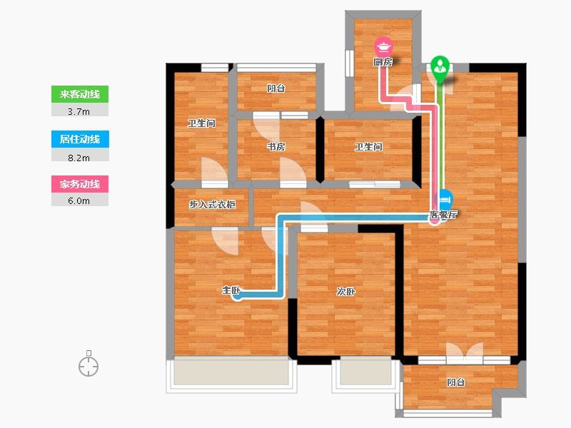 陕西省-西安市-世园林语-82.99-户型库-动静线