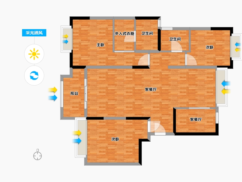 上海-上海市-馨苑悦湾-138.01-户型库-采光通风