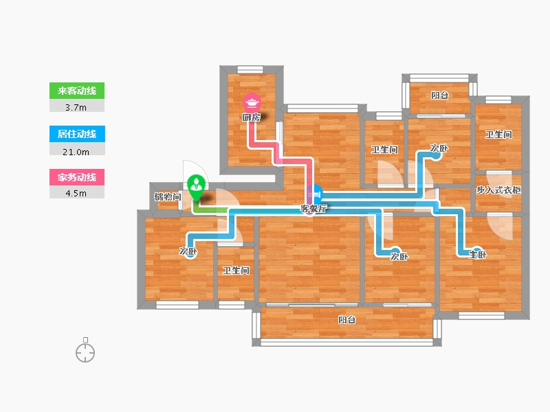 江苏省-宿迁市-碧桂园翰林阁-65.87-户型库-动静线