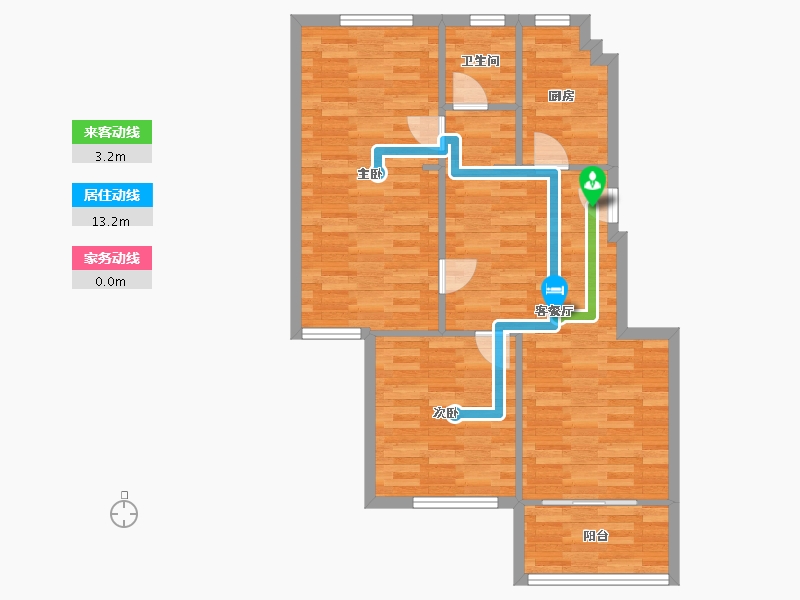 浙江省-宁波市-东邑阳光-77.32-户型库-动静线