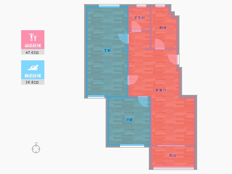 浙江省-宁波市-东邑阳光-77.32-户型库-动静分区