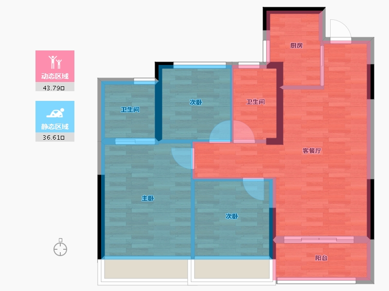 浙江省-绍兴市-大家镜界-71.97-户型库-动静分区