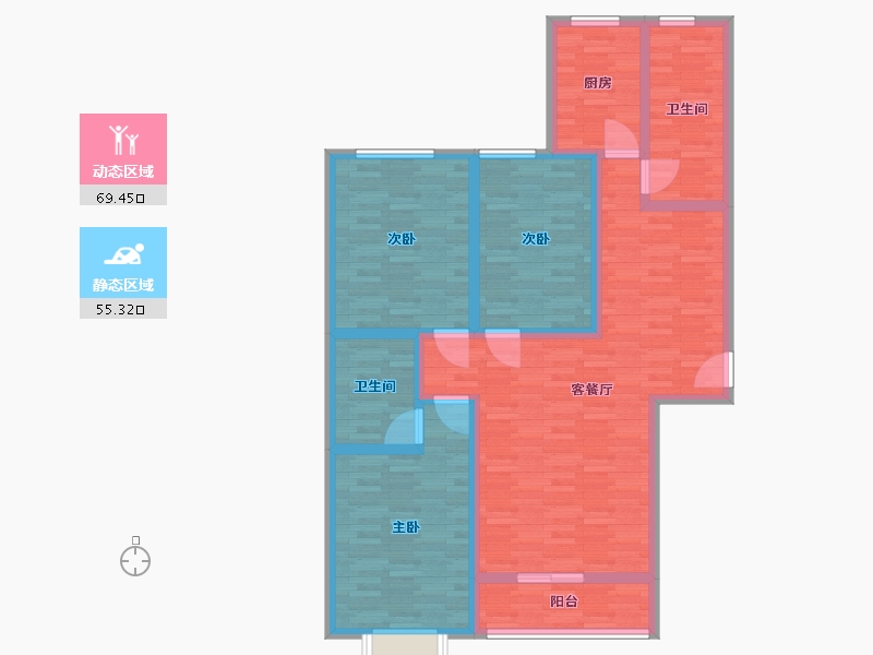 河北省-石家庄市-天伦锦城-111.01-户型库-动静分区