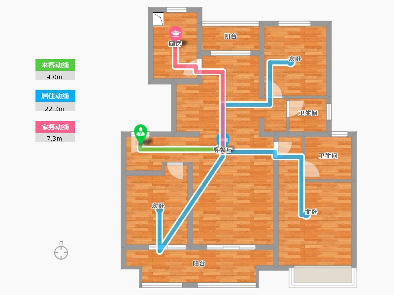 江苏省-徐州市-东部美的城-107.04-户型库-动静线