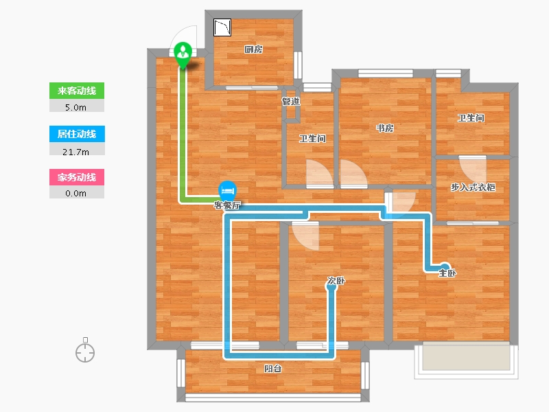 河南省-濮阳市-璞园-83.67-户型库-动静线