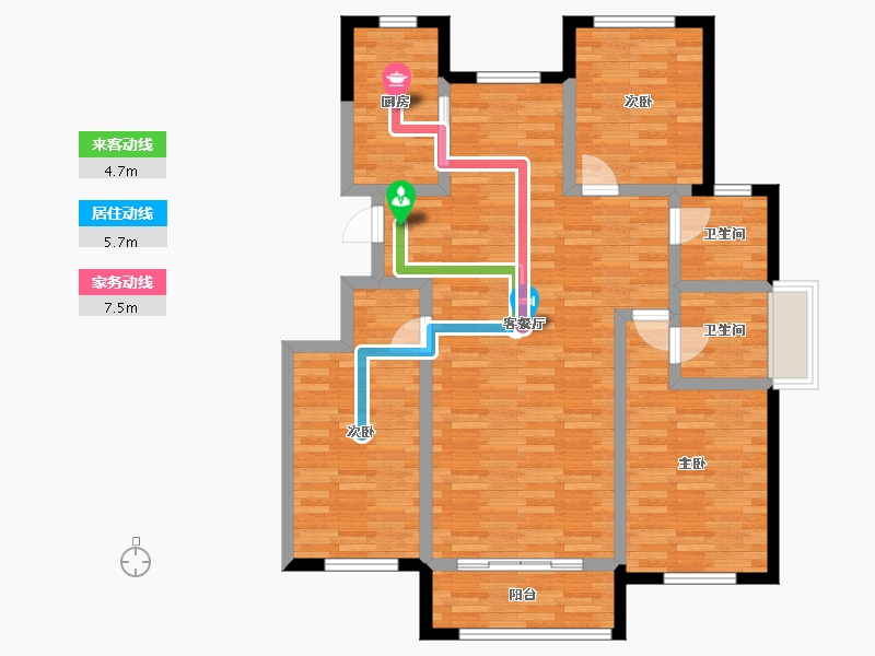 山东省-泰安市-大展麓山郡-99.85-户型库-动静线