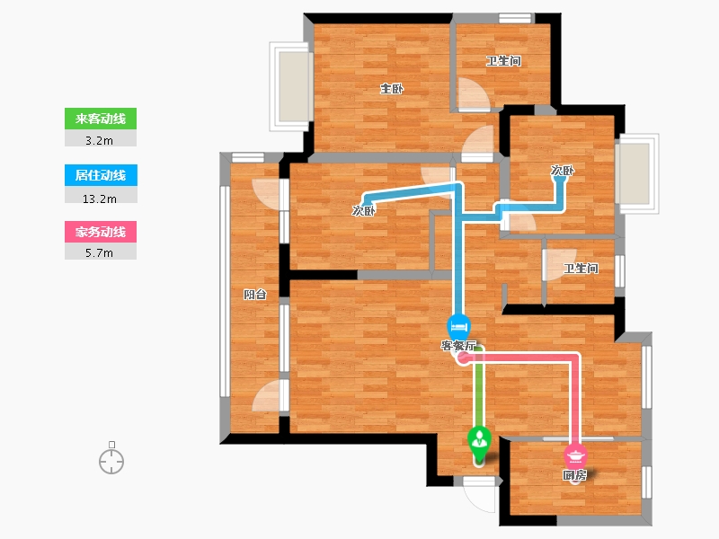 湖北省-武汉市-融创观澜一号-89.70-户型库-动静线