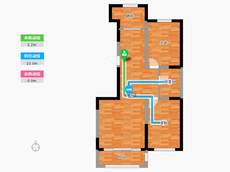 辽宁省-葫芦岛市-金璟家园-69.57-户型库-动静线