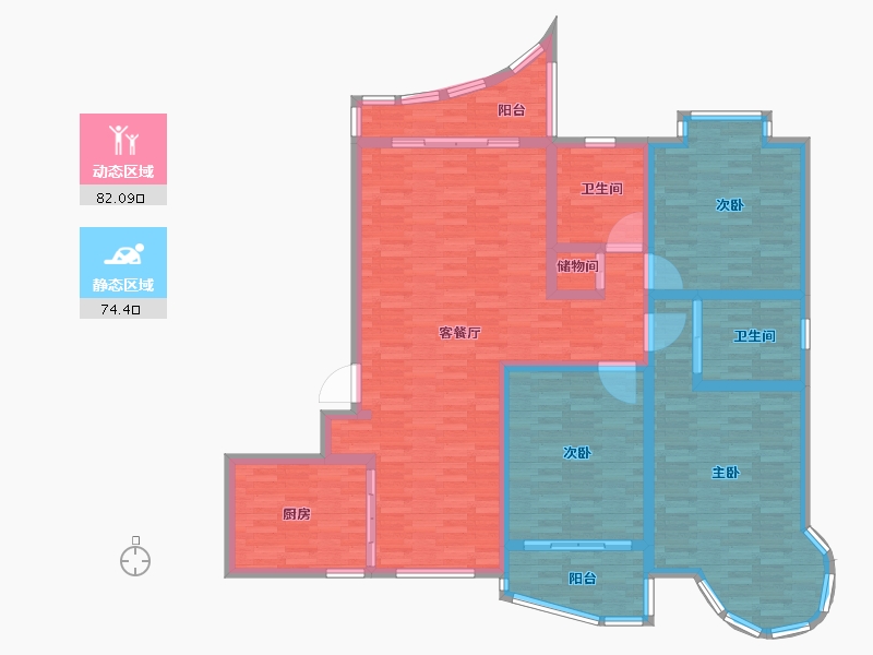 山东省-枣庄市-凯润花园-141.00-户型库-动静分区