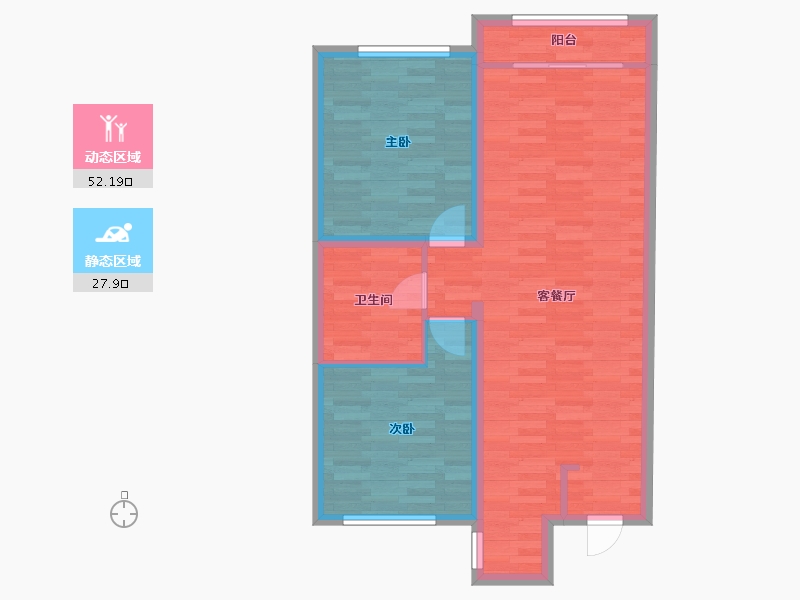 内蒙古自治区-呼和浩特市-万锦合泰-72.10-户型库-动静分区