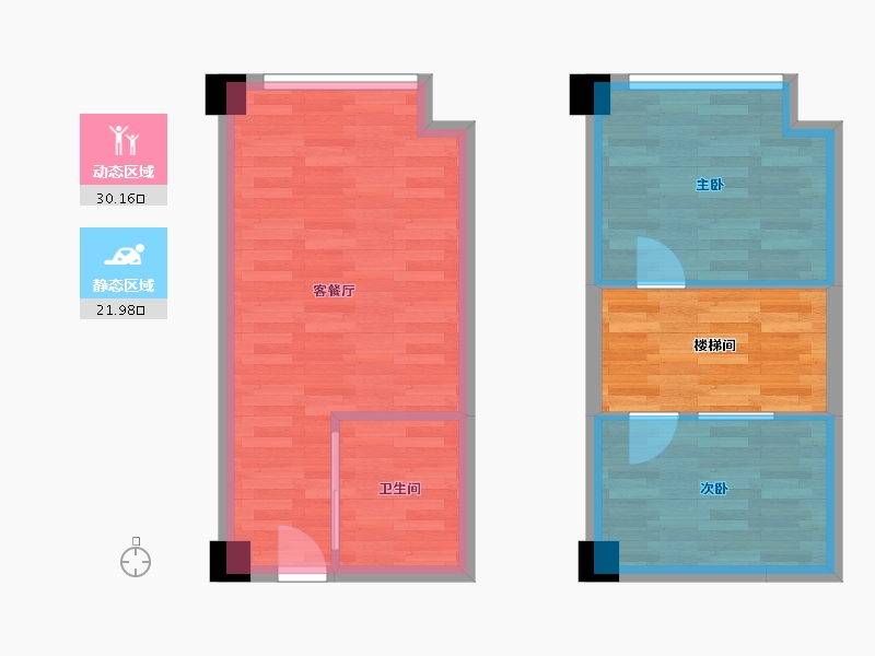 湖南省-怀化市-悦尚公馆-53.60-户型库-动静分区