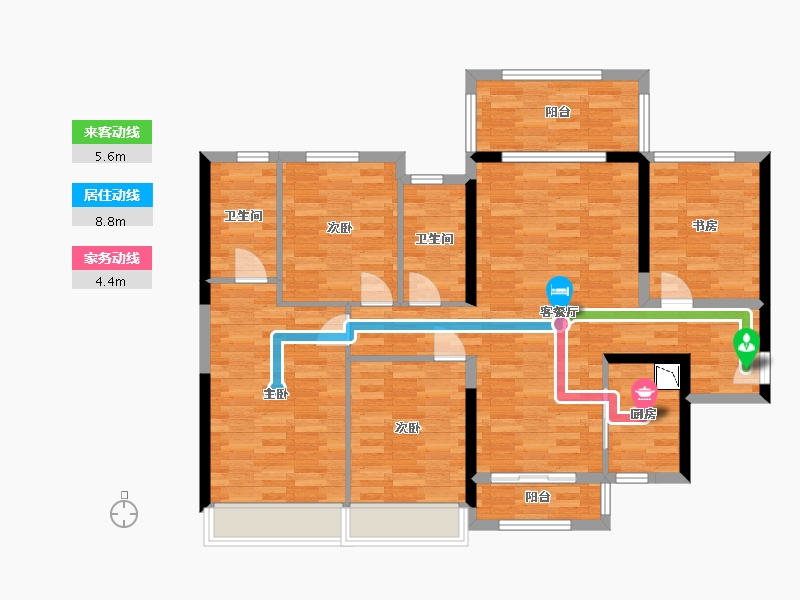 广东省-江门市-奥园禧悦台-110.61-户型库-动静线