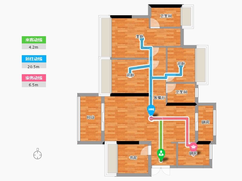 广东省-珠海市-翠湖苑-96.78-户型库-动静线