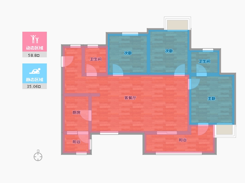 四川省-南充市-思缘天香御府-81.95-户型库-动静分区