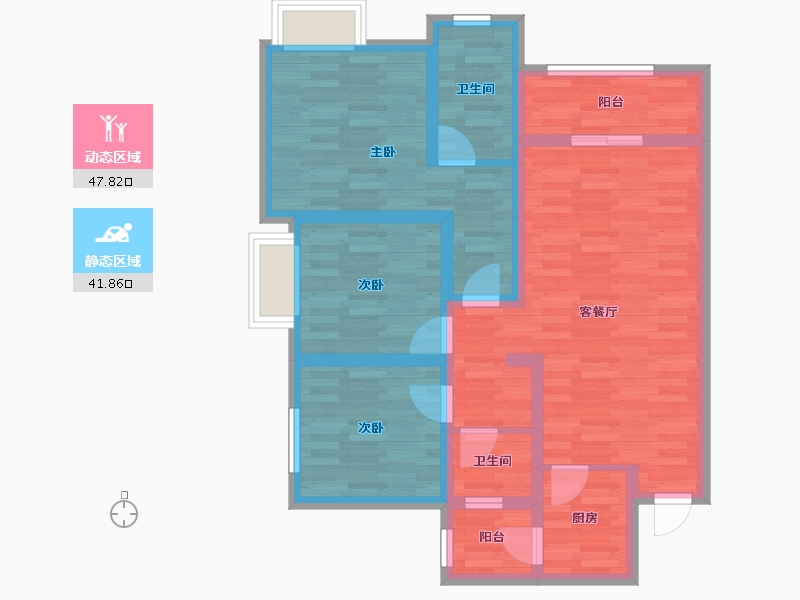 四川省-南充市-思缘天香御府-77.82-户型库-动静分区