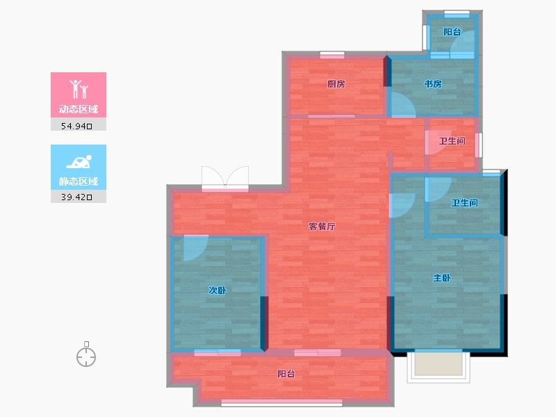 浙江省-宁波市-云邸华府-84.00-户型库-动静分区