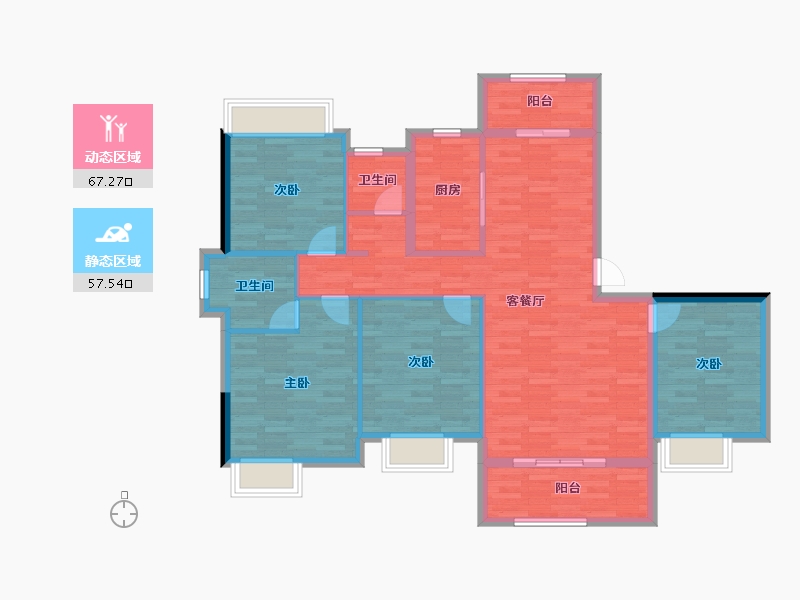 湖南省-衡阳市-盛豪状元府-113.00-户型库-动静分区