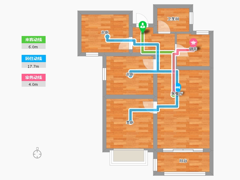 河南省-郑州市-观澜郡-60.69-户型库-动静线