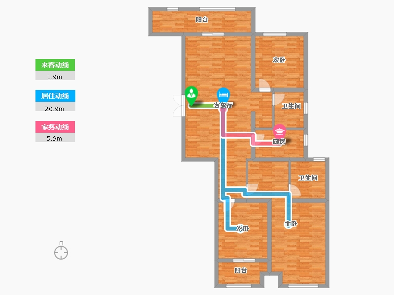 陕西省-宝鸡市-逸城泊墅-120.00-户型库-动静线