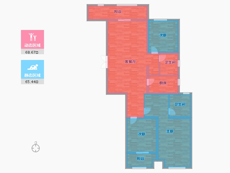 陕西省-宝鸡市-逸城泊墅-120.00-户型库-动静分区