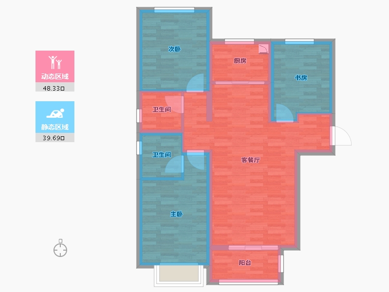 河北省-石家庄市-东华国樾府-78.37-户型库-动静分区