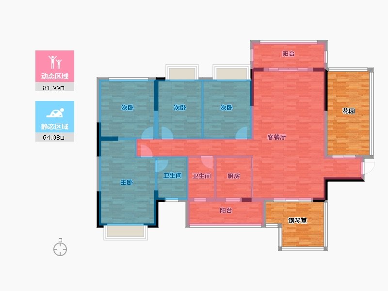 广西壮族自治区-南宁市-鸣城佳园-157.91-户型库-动静分区