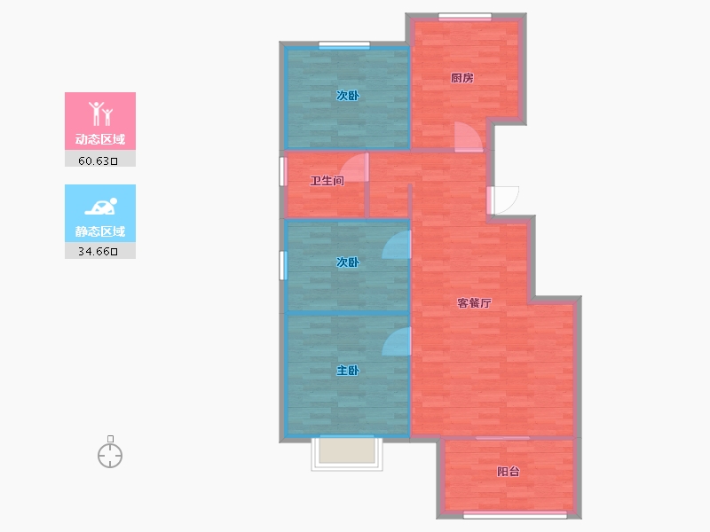 天津-天津市-翡翠城-87.00-户型库-动静分区