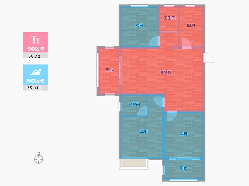 安徽省-宣城市-公园里-102.00-户型库-动静分区