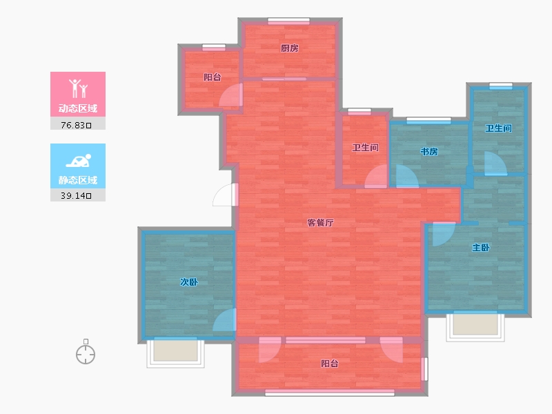 浙江省-绍兴市-保利大国璟-104.74-户型库-动静分区