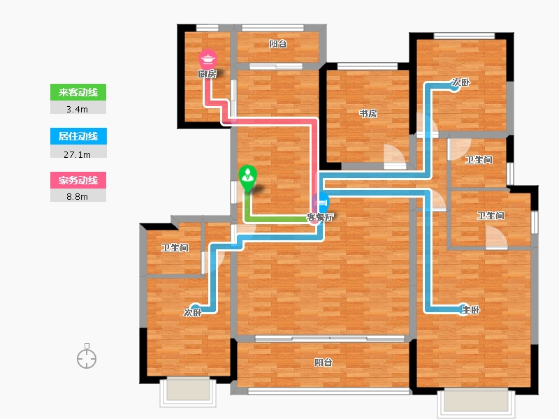 陕西省-西安市-中铁花语城-136.13-户型库-动静线