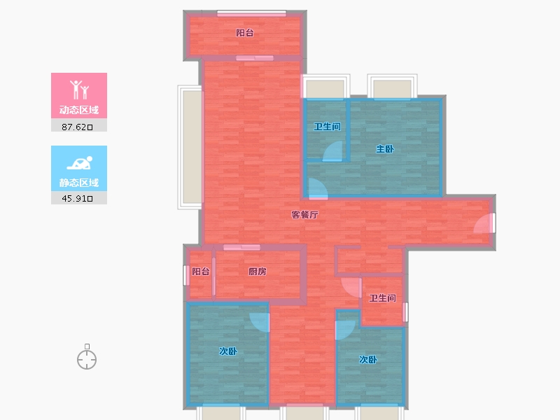 贵州省-贵阳市-首钢·贵州之光-119.42-户型库-动静分区