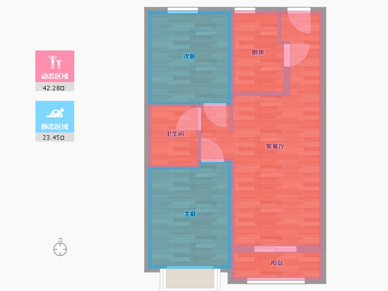 河北省-石家庄市-融创中心-58.36-户型库-动静分区