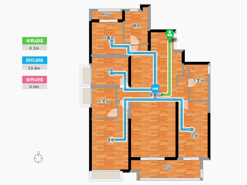 河南省-郑州市-正弘 青云筑-132.82-户型库-动静线