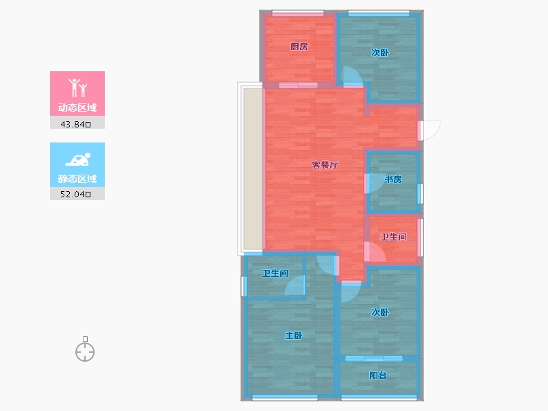 浙江省-杭州市-悦虹湾-84.53-户型库-动静分区