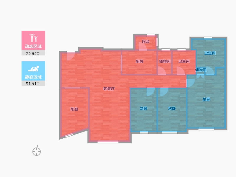 广东省-珠海市-海怡湾畔-120.95-户型库-动静分区