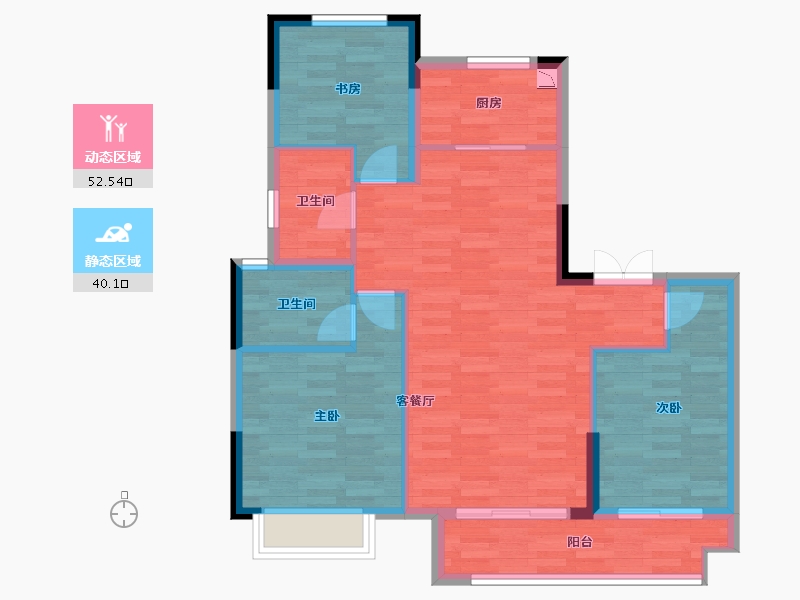 安徽省-芜湖市-汀海壹品-83.66-户型库-动静分区