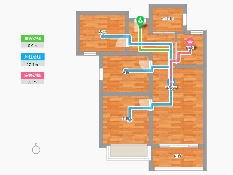 河南省-郑州市-观澜郡-60.52-户型库-动静线