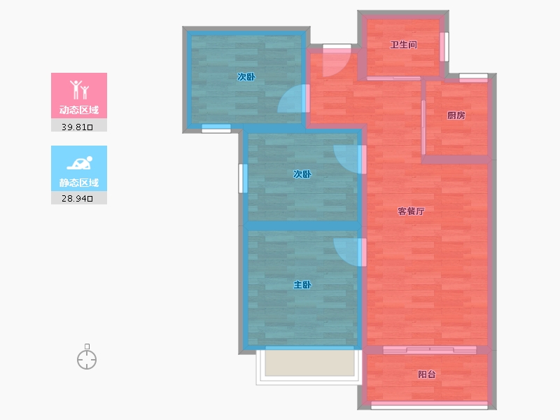 河南省-郑州市-观澜郡-60.52-户型库-动静分区