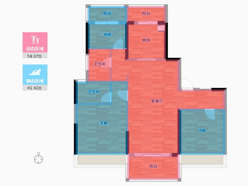 浙江省-台州市-广宇碧桂园-89.00-户型库-动静分区