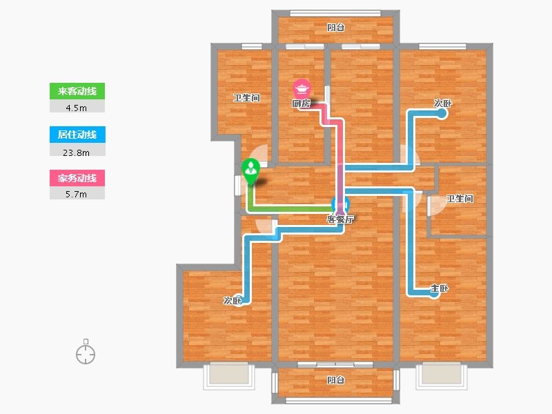 内蒙古自治区-鄂尔多斯市-水韵江南-129.99-户型库-动静线