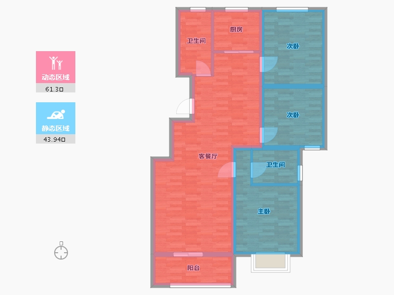 山东省-烟台市-文峰苑-94.18-户型库-动静分区