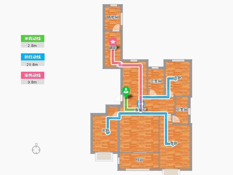 河北省-石家庄市-桥西区育新路玉龙小区9号楼-110.87-户型库-动静线