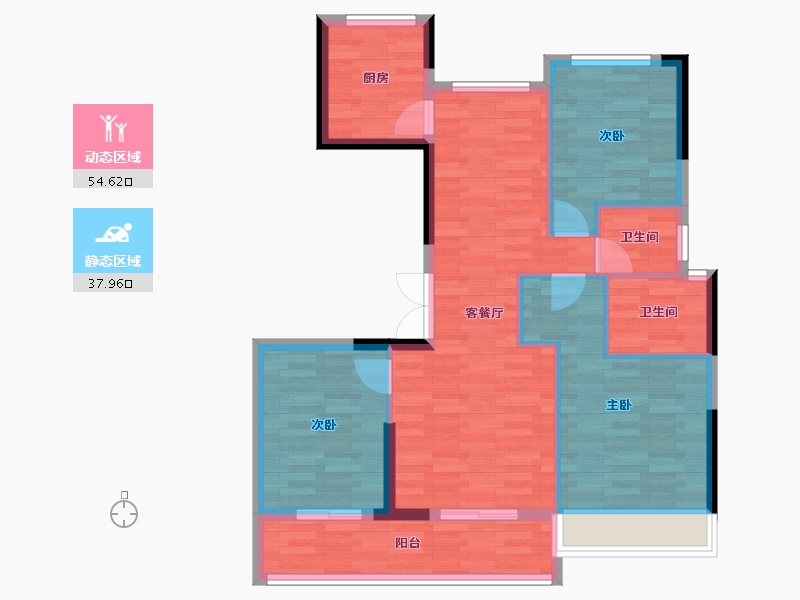 浙江省-台州市-天香雅苑-83.11-户型库-动静分区