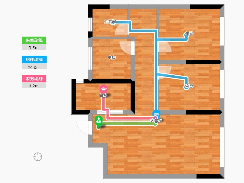 辽宁省-鞍山市-万科城市之光-66.29-户型库-动静线