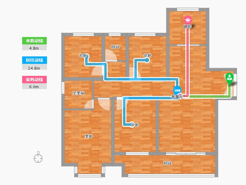 山东省-菏泽市-建邦中央公园-130.00-户型库-动静线