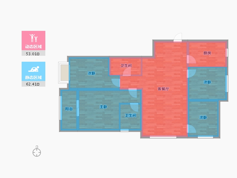 山西省-太原市-融创长风壹号-103.21-户型库-动静分区