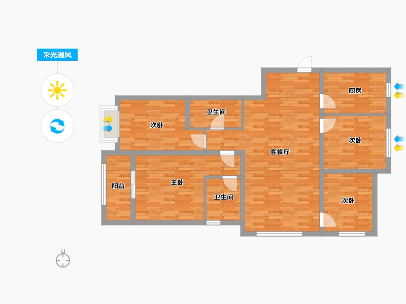 山西省-太原市-融创长风壹号-103.21-户型库-采光通风