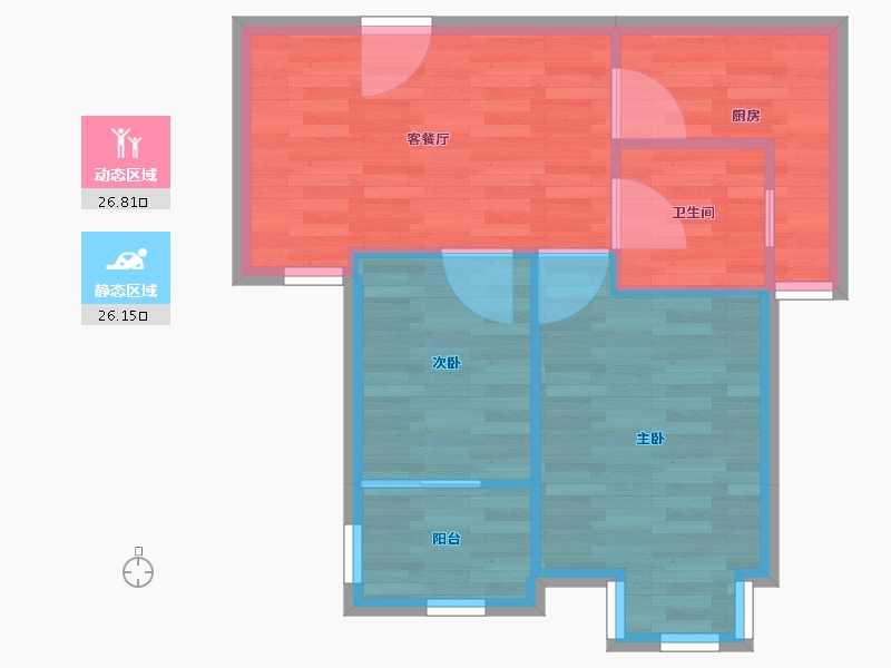 江苏省-无锡市-周新苑-47.42-户型库-动静分区