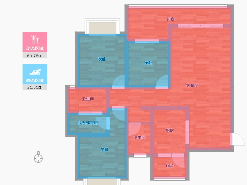 贵州省-遵义市-太子湾-78.68-户型库-动静分区