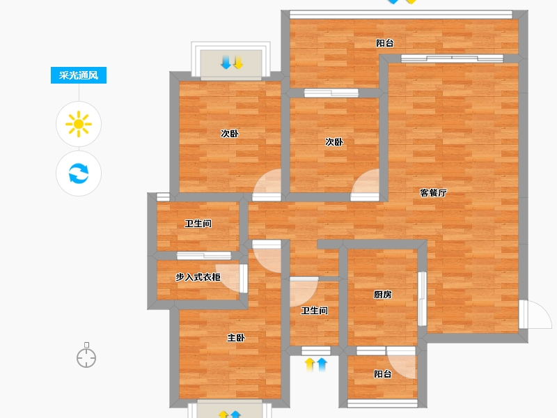 贵州省-遵义市-太子湾-78.68-户型库-采光通风